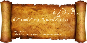 Örmény Maurícia névjegykártya